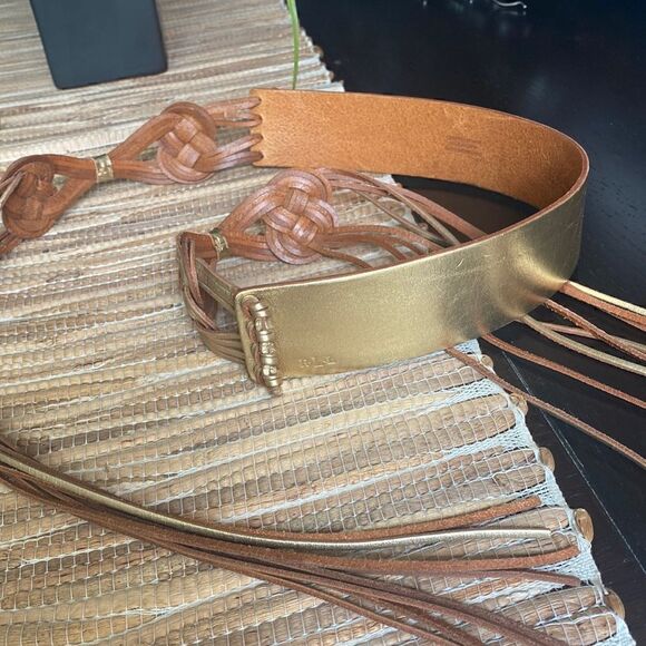Ralph Lauren Accessories - Euc Ralph Lauren gold tie belt I believe it was a medium